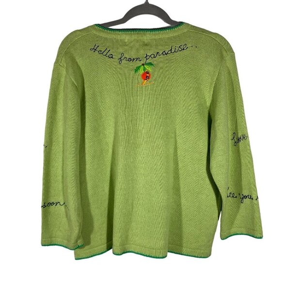 Berek paradise embroidered beaded patchwork cardigan sweater L cottage coastal - Picture 2 of 15